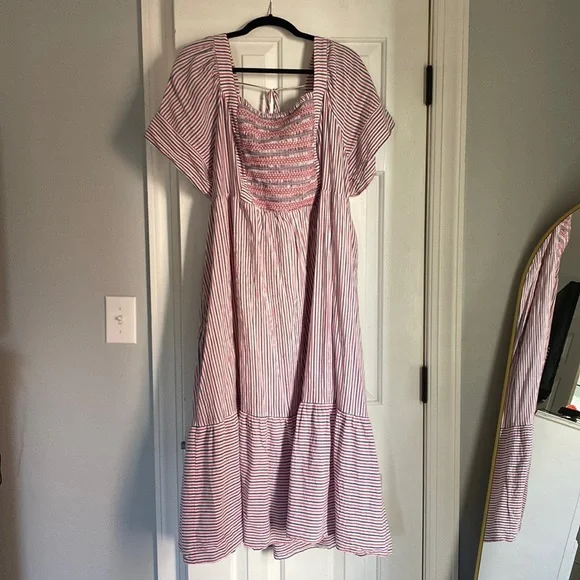 Old Navy | Dresses | Old Navy Midi Dress Red White And Blue Stripes |  Poshmark